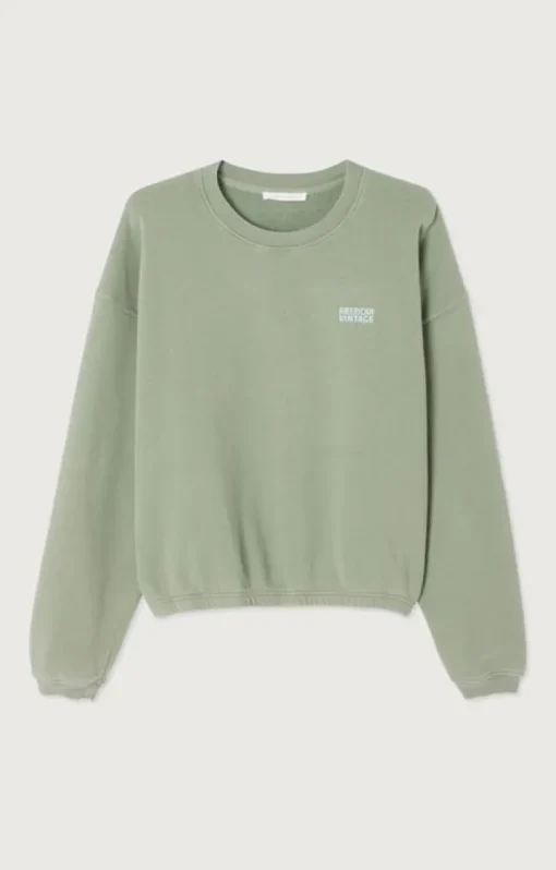 American Vintage Sweater Groen IZU03AE25