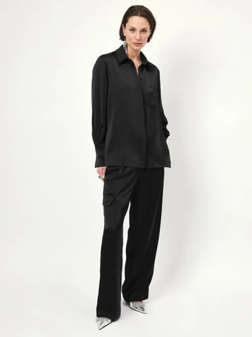 Dante 6 Blouse Louda Satin Zwart