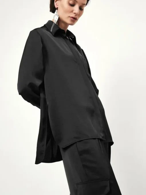 Dante 6 Blouse Louda Satin Zwart