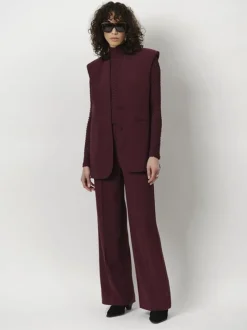 Dante 6 Broek Lucas Wide Leg Wijnrood