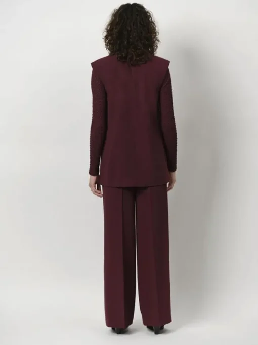 Dante 6 Broek Lucas Wide Leg Wijnrood
