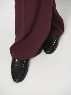Dante 6 Broek Lucas Wide Leg Wijnrood