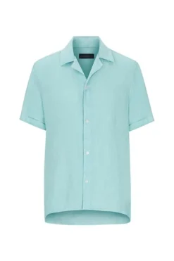 Drykorn Bijan Linnen Hemd Aqua 47356