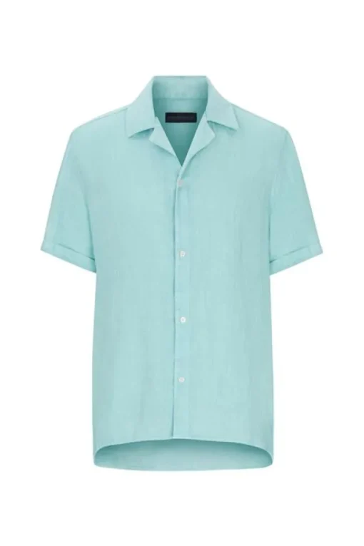 Drykorn Bijan Linnen Hemd Aqua 47356
