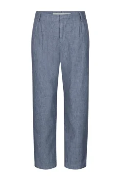 Drykorn Linnen Pantalon Dispatch Blauw 126068