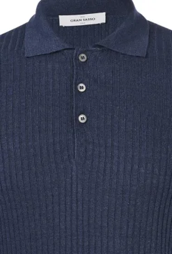 Gran Sasso Knitted Polo Blauw 57118/18641