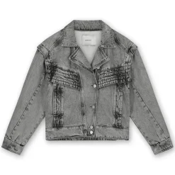 Homage Detachable Sleeves Denim Jacket Grijs