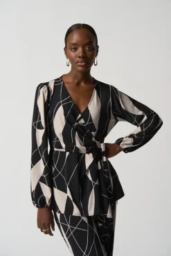 Joseph Ribkoff Blouse Zwart Dessin 233033