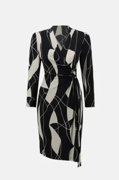 Joseph Ribkoff Jurk Zwart Dessin 233104