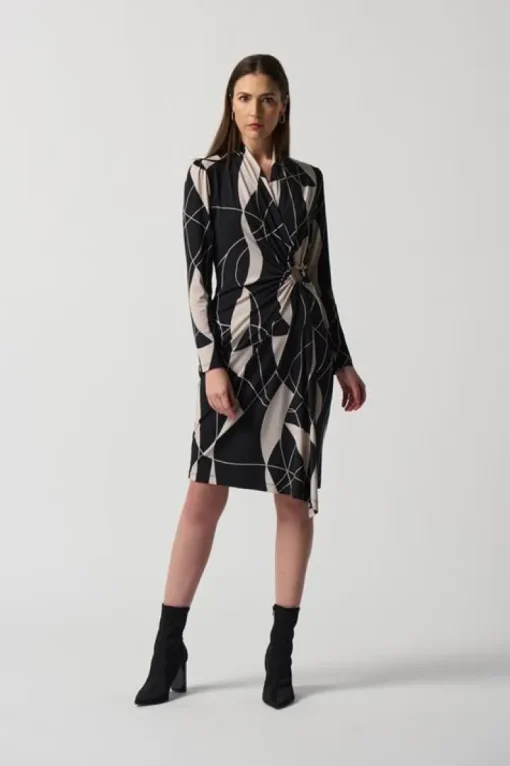 Joseph Ribkoff Jurk Zwart Dessin 233104