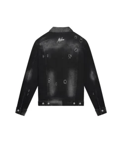 Malelions Stained Denim Jacket Zwart
