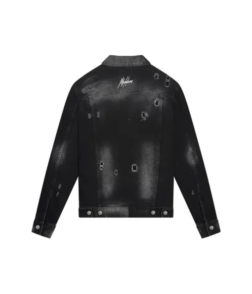 Malelions Stained Denim Jacket Zwart