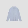 Olaf Seersucker Boxy Shirt M180310 Blauw Dessin