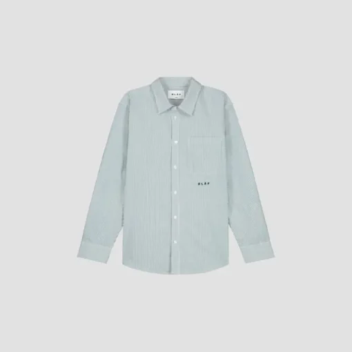 Olaf Stripe Oxford Shirt M180308 Groen Dessin