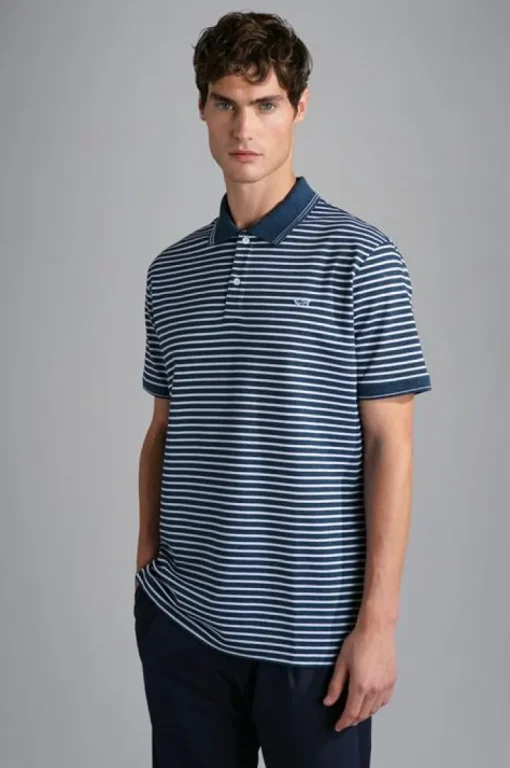 Paul & Shark Knitted Piqué Polo Blauw 24411236