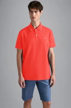 Paul & Shark Knitted Piqué Polo Rood 24411229