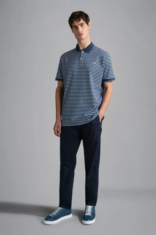 Paul & Shark Knitted Piqué Polo Blauw 24411236