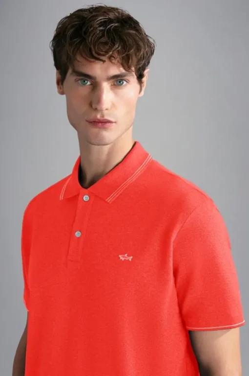 Paul & Shark Knitted Piqué Polo Rood 24411229