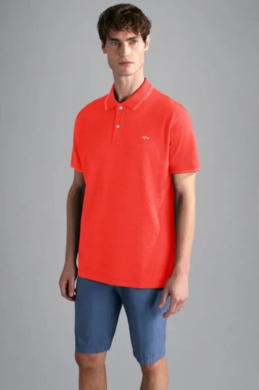 Paul & Shark Knitted Piqué Polo Rood 24411229