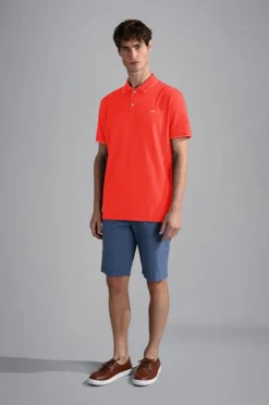 Paul & Shark Knitted Piqué Polo Rood 24411229