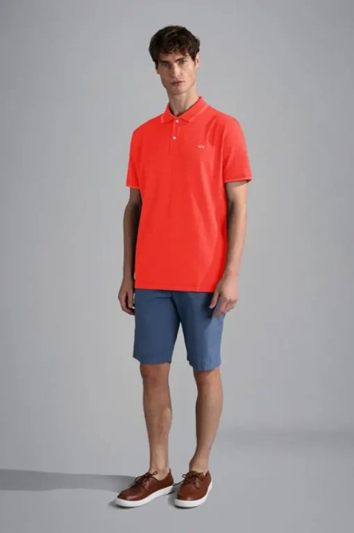 Paul & Shark Knitted Piqué Polo Rood 24411229
