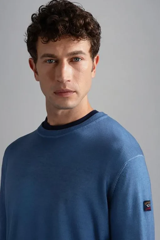 Paul & Shark Knitted Wool crewneck Blauw 21411573