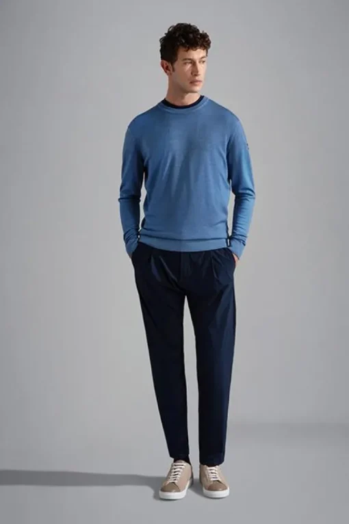 Paul & Shark Knitted Wool crewneck Blauw 21411573