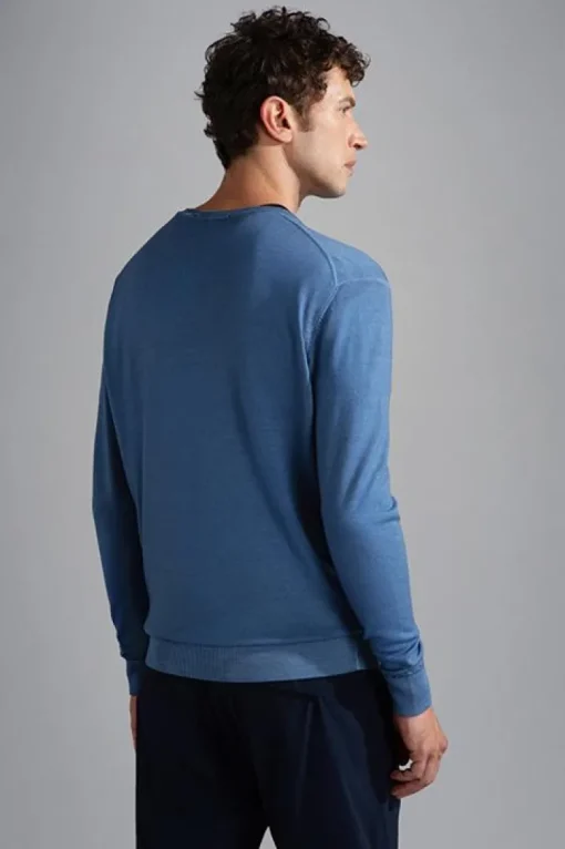 Paul & Shark Knitted Wool crewneck Blauw 21411573