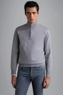 Paul & Shark Wol Half Zip Grijs 24411616