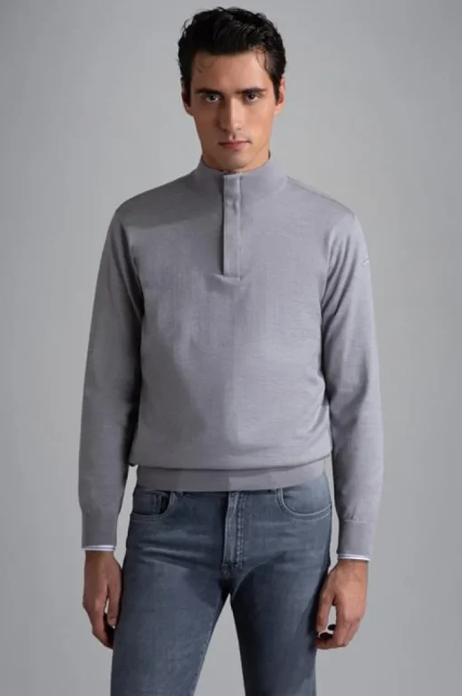 Paul & Shark Wol Half Zip Grijs 24411616