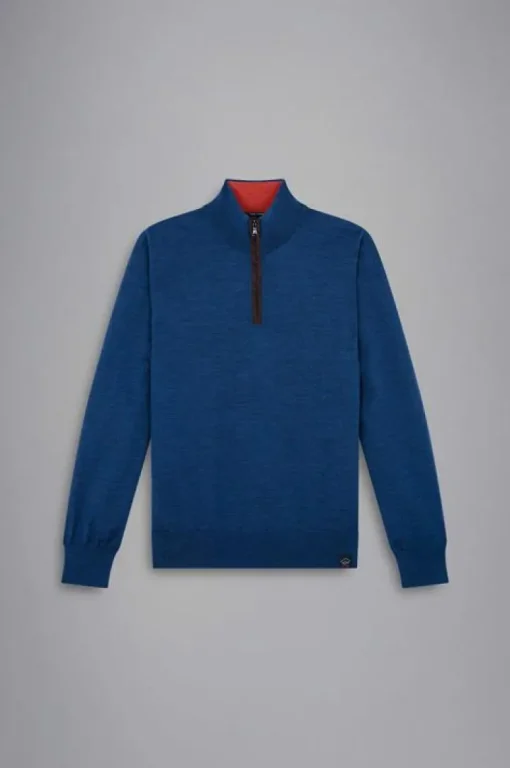 Paul & Shark Zipped Pullover Blauw 12311115