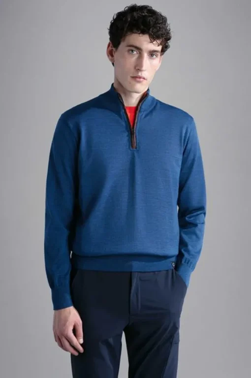 Paul & Shark Zipped Pullover Blauw 12311115