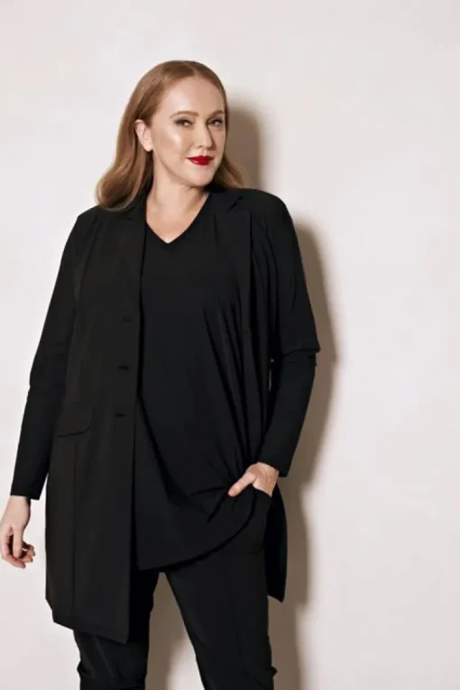 Plus Basics Jacket Long Zwart 10 192 099