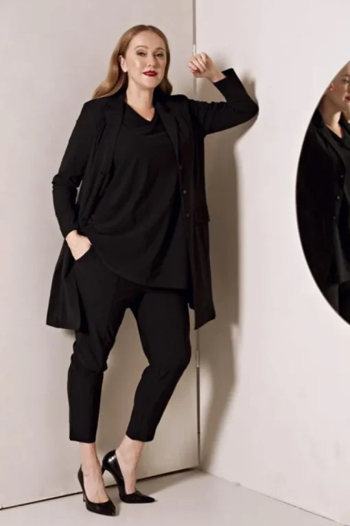 Plus Basics Jacket Long Zwart 10 192 099