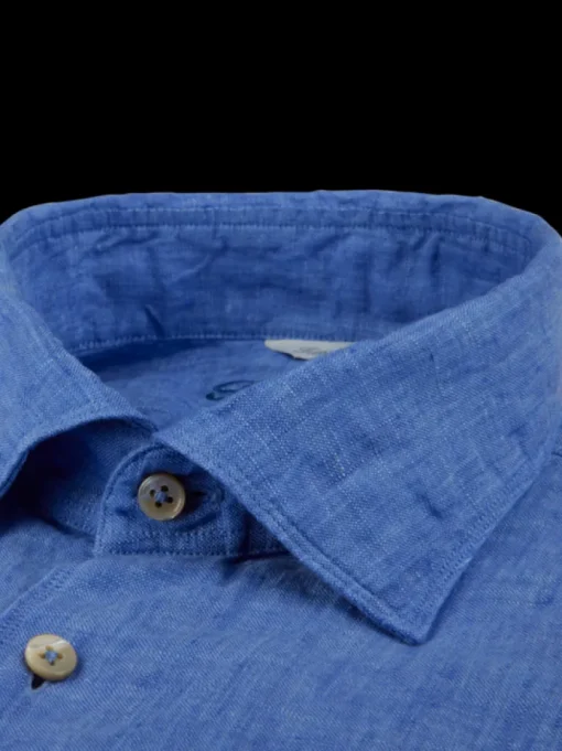 Stenströms Donkerblauw linnen overhemd 7747217970